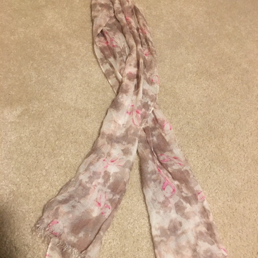 5/$10 Breast Cancer Awareness Pink & White Scarf